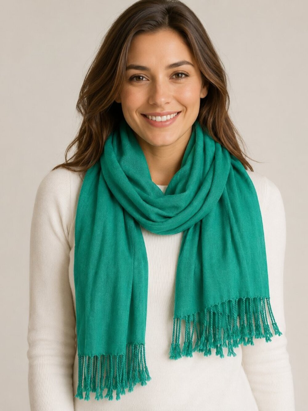 4/$30 Bundle 🌈 Charming Charlie Green Rayon Fringe Scarf Wrap Shawl